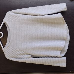 St. Johns Bay Light Grey Ribbed Light Sweater Size PS